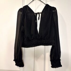 Black long sleeve Milk and Honey crop top size M